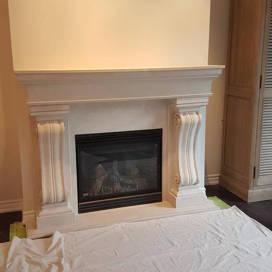 Custom fireplace installation by VSS Construction Inc.